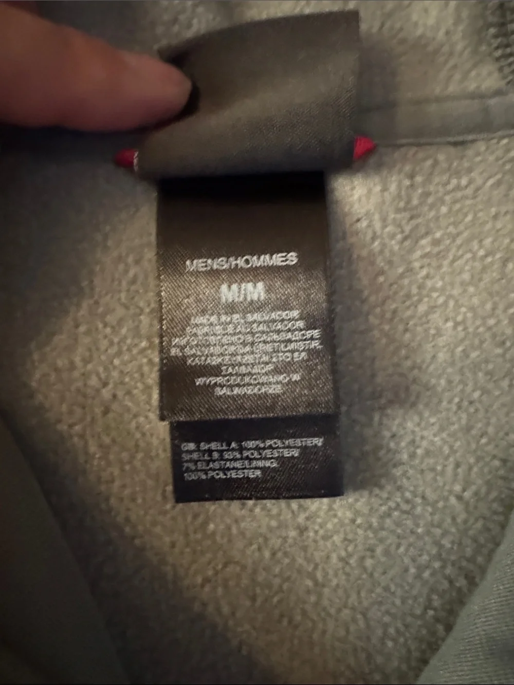 The North Face Men’s Gray Hooded Zip Fleece with Yellow Zipper Accents